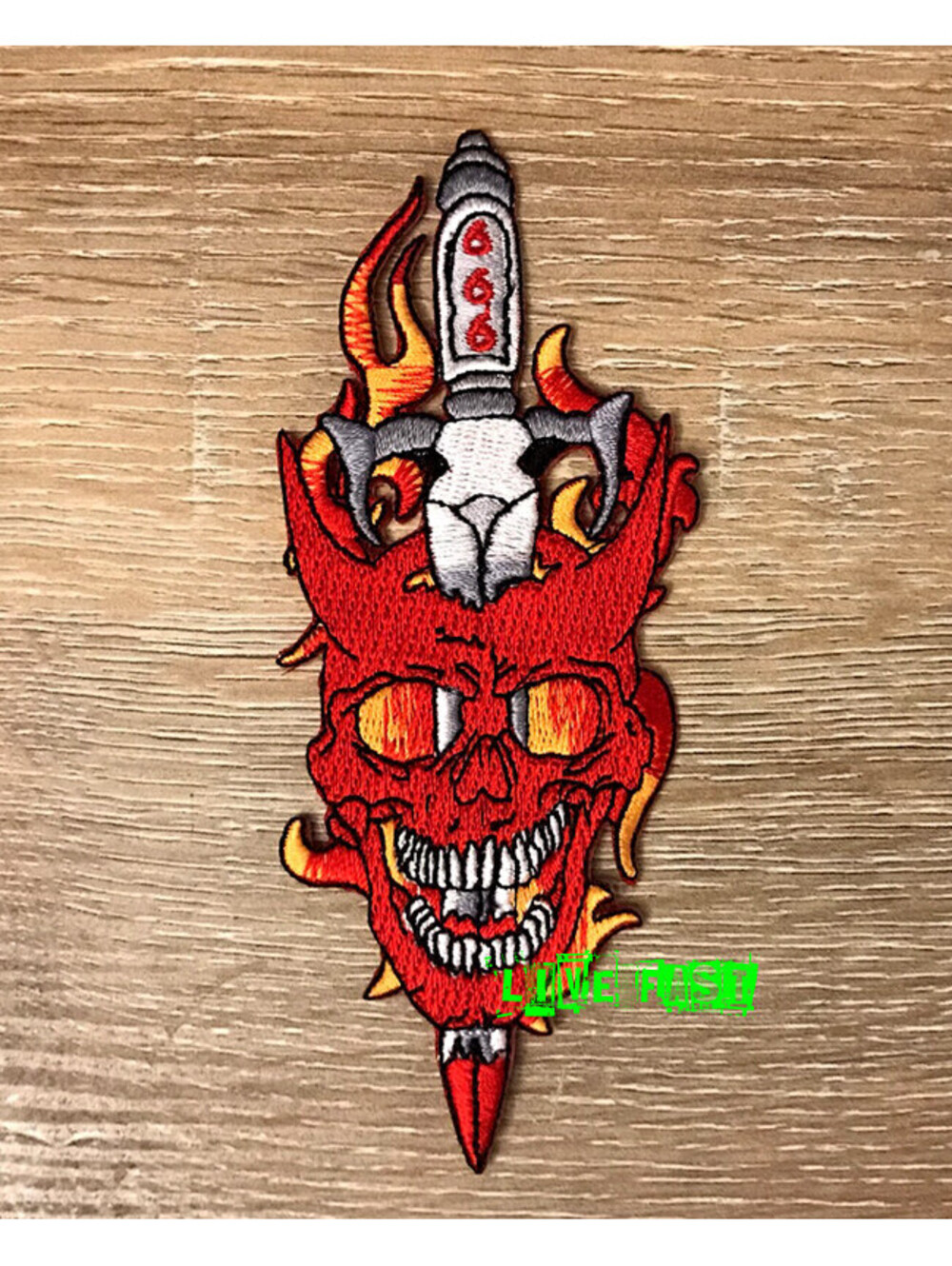 666 SKULL DAGGER PATCH biker patches horned devil skull patch motorcycle vest